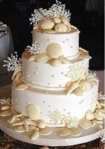 bolo de casamento temático praia